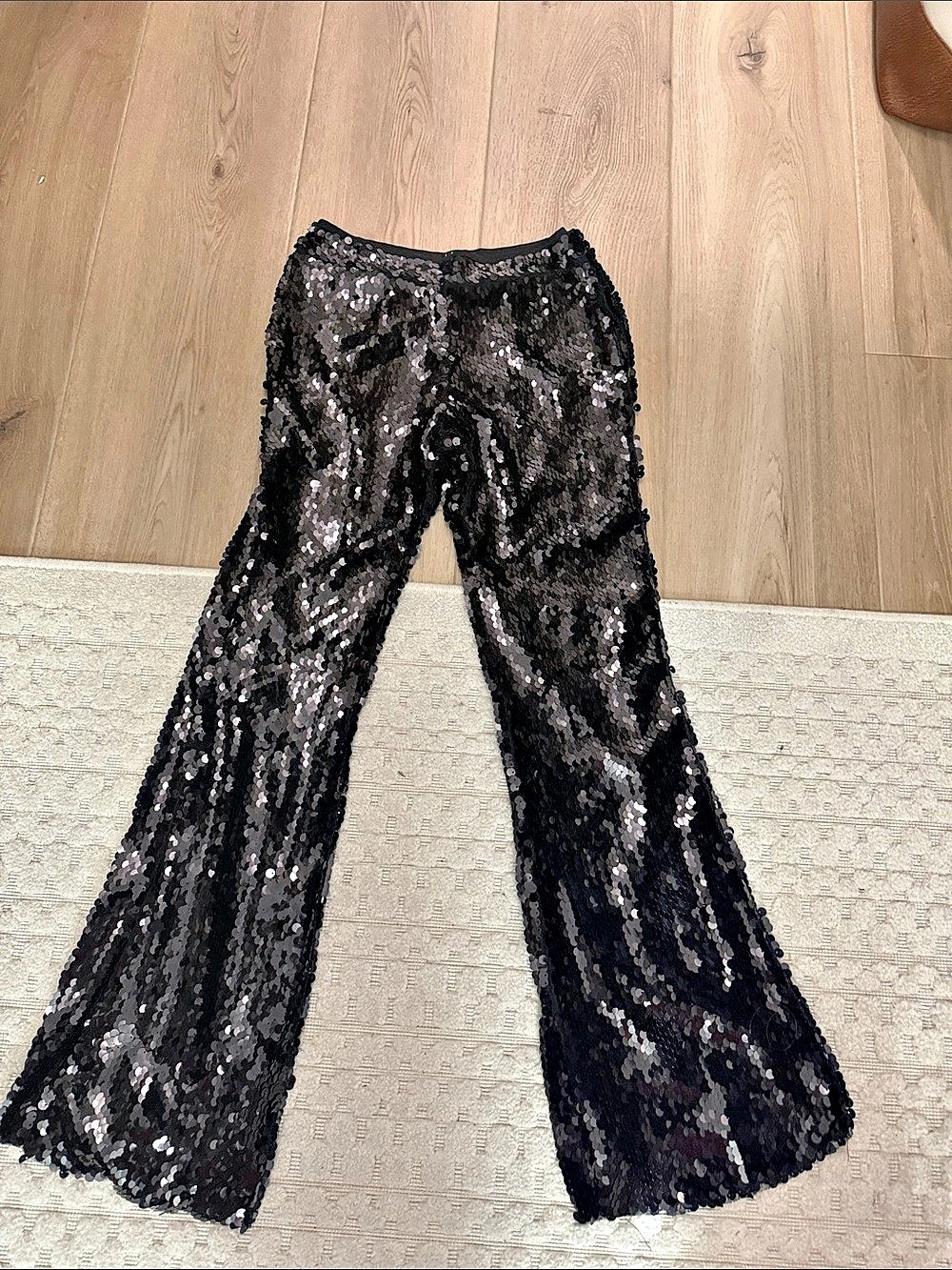 Black Sequin Flare Pants Like New